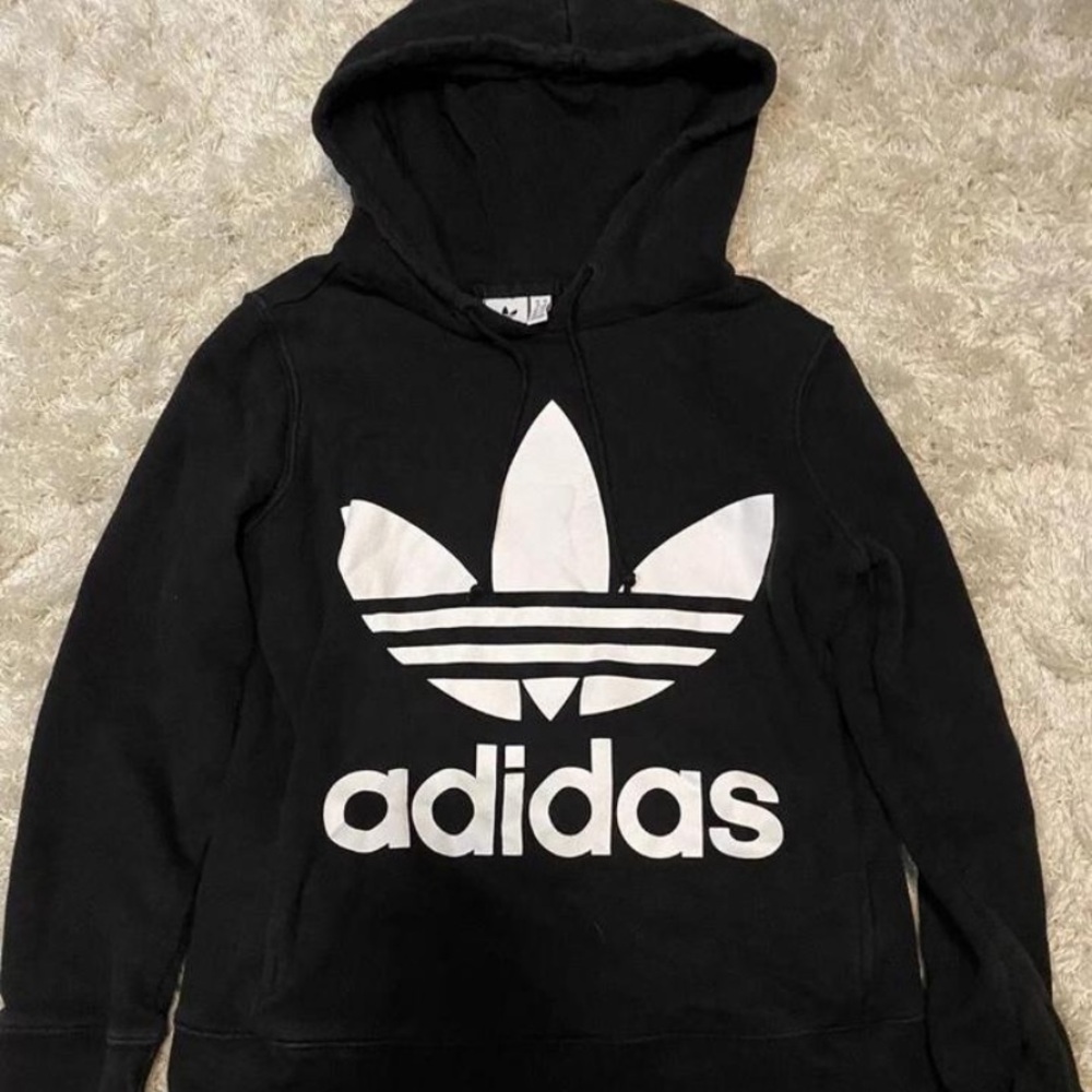 Adidas Womens Big Logo Hoodie - Black Size Small